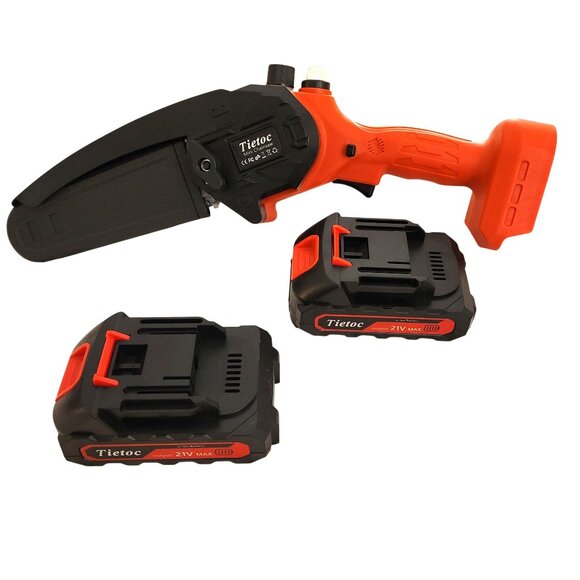Tietoc Mini Cordless Chainsaw Case Accessories 6" Blade 2-Batteries Portable - Picture 4 of 9